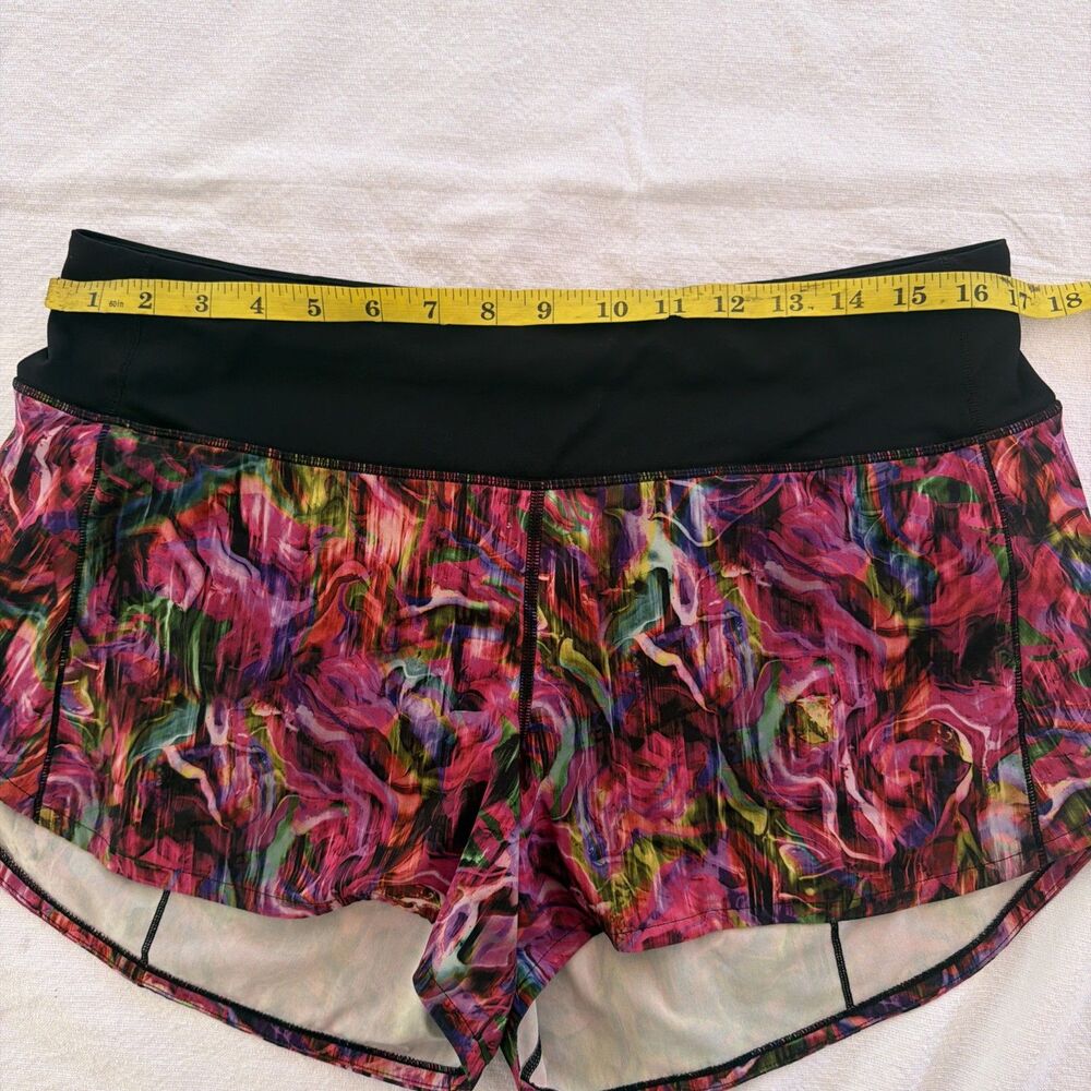 Lululemon Speed Up Short Multicolor Abstract Floral Running Shorts Womens 10 - Picture 11 of 15